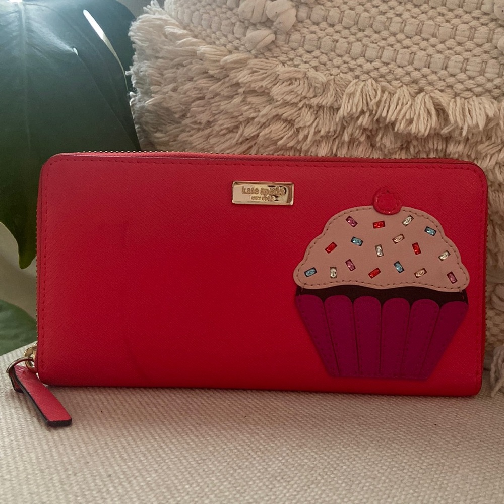 Kate Spade Red Wallet with Cupcake Design